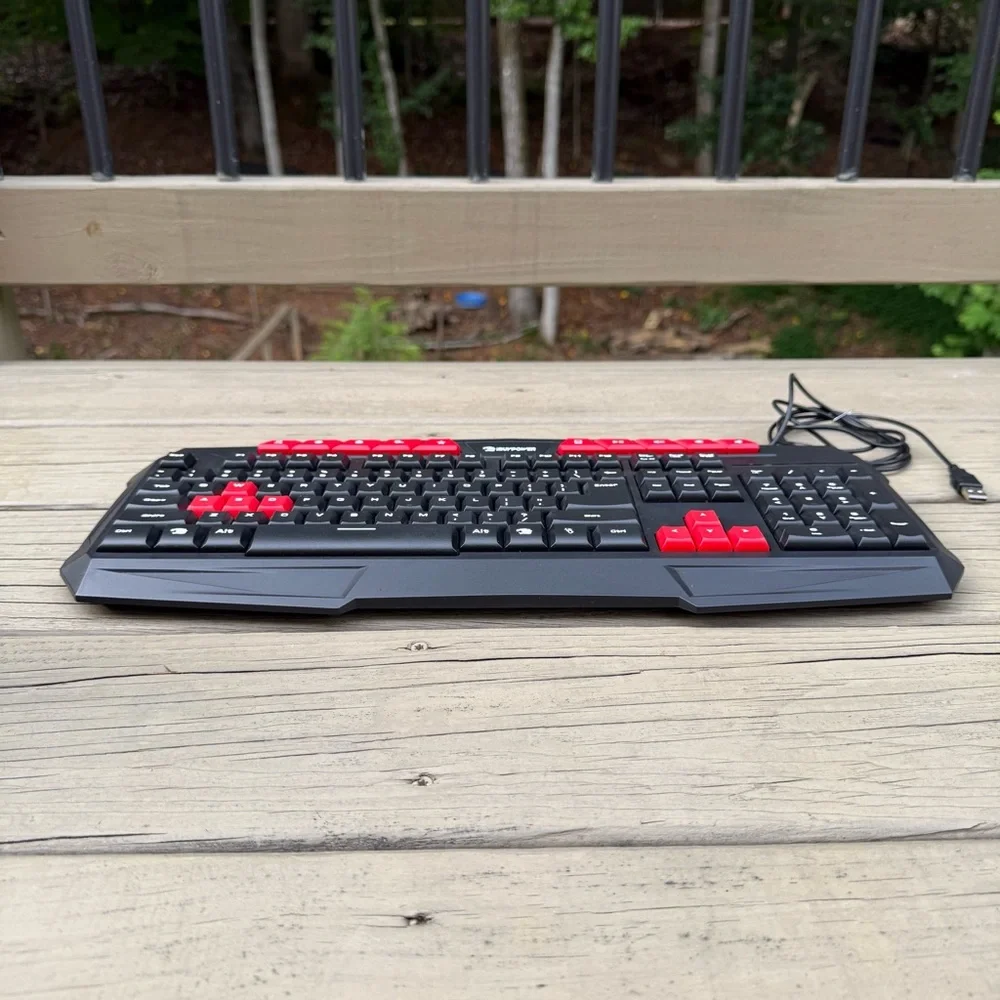 iBUYPOWER GKB100 Gaming Keyboard Spill Resistant Black Red